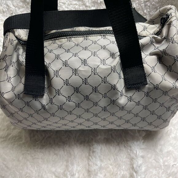 Lauren Ralph Lauren Nylon gray and black logo weekender carry all should… - Picture 4 of 12